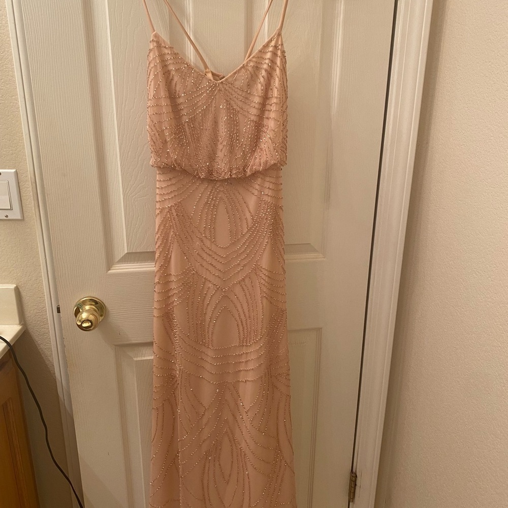 Adrianna Papell dress!  Blush pink w/ beading.